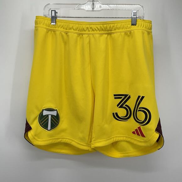 Adidas Portland Timbers Gold Training Soccer Shorts XL MLS Player Issued Gear - Picture 1 of 11